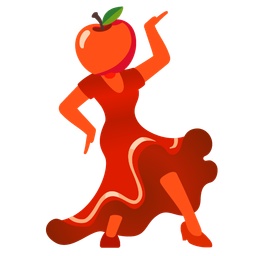 red apple and high-heeled shoe