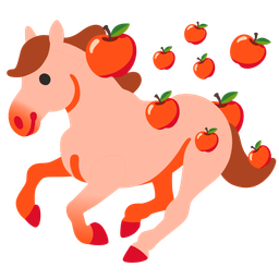 red apple and horse