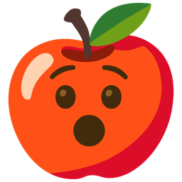 red apple and hushed face