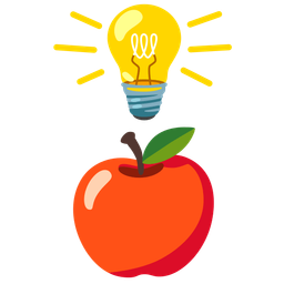 red apple and light bulb