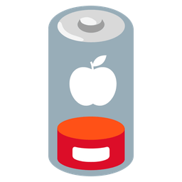 red apple and low battery