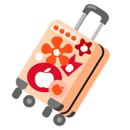 red apple and luggage