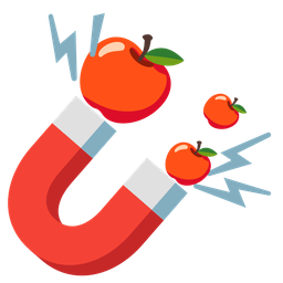 red apple and magnet