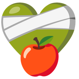 red apple and mending heart