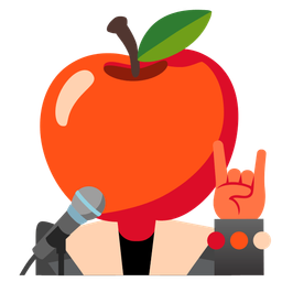 red apple and microphone