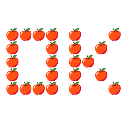 red apple and OK button