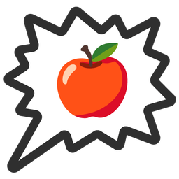 red apple and right anger bubble