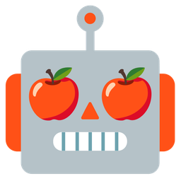 red apple and robot