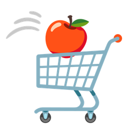 red apple and shopping cart