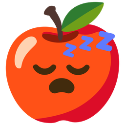 red apple and sleeping face