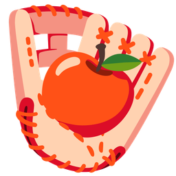 red apple and softball