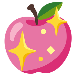 red apple and sparkling heart