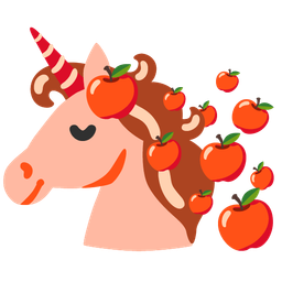 red apple and unicorn