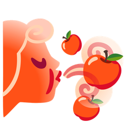 red apple and wind face