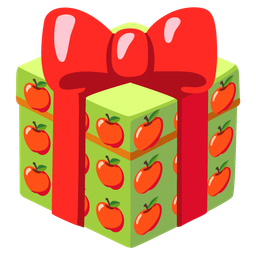 red apple and wrapped gift