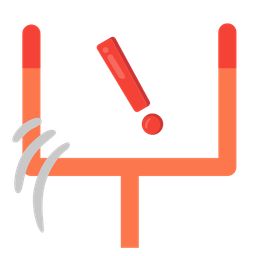 red exclamation mark and american football