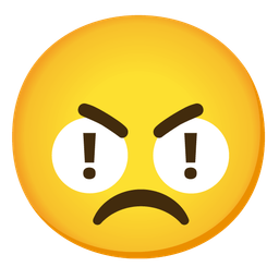 red exclamation mark and angry face