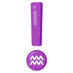 red exclamation mark and Aquarius