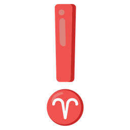 red exclamation mark and Aries