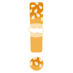 red exclamation mark and bagel