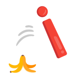 red exclamation mark and banana