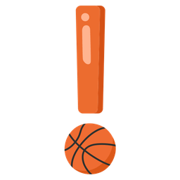 red exclamation mark and basketball