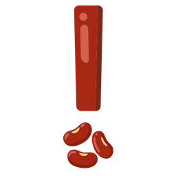 red exclamation mark and beans