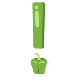 red exclamation mark and bell pepper