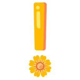 red exclamation mark and blossom