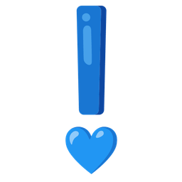 red exclamation mark and blue heart