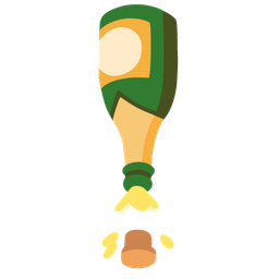 red exclamation mark and bottle with popping cork