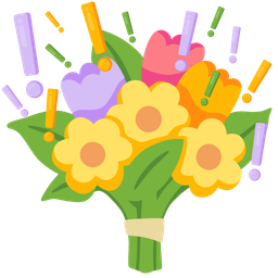 red exclamation mark and bouquet