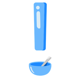red exclamation mark and bowl with spoon