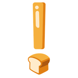 red exclamation mark and bread
