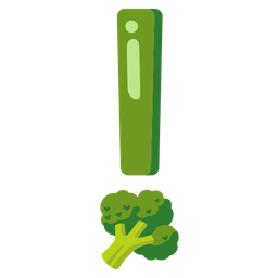 red exclamation mark and broccoli