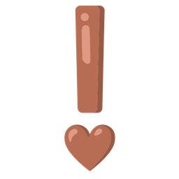 red exclamation mark and brown heart