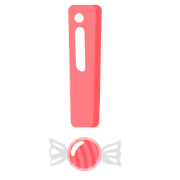 red exclamation mark and candy