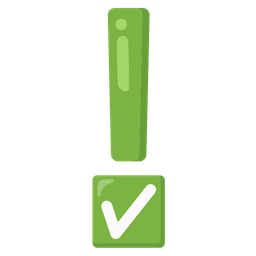 red exclamation mark and check mark button