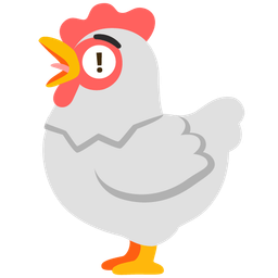 red exclamation mark and chicken