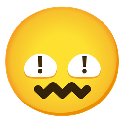 red exclamation mark and confounded face