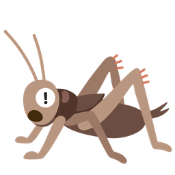 red exclamation mark and cricket