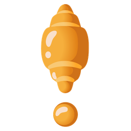 red exclamation mark and croissant