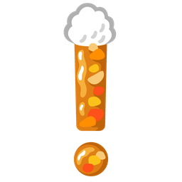 red exclamation mark and curry rice