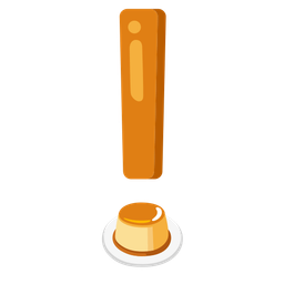 red exclamation mark and custard