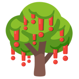 red exclamation mark and deciduous tree