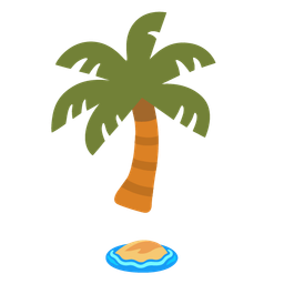 red exclamation mark and desert island