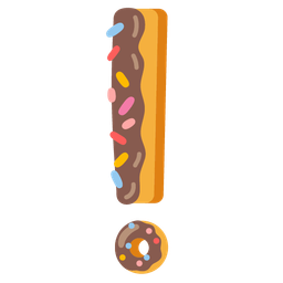 red exclamation mark and doughnut