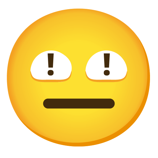 Red exclamation mark and Expressionless face