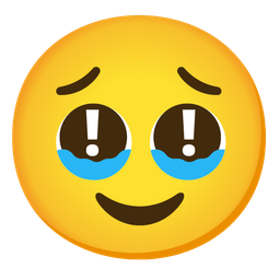 red exclamation mark and face holding back tears