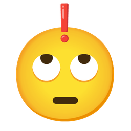 red exclamation mark and face with rolling eyes